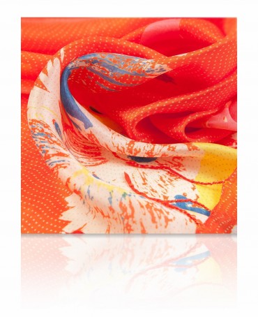 Палантин Женский S30-BRUSH.FLOWER/ORANGE